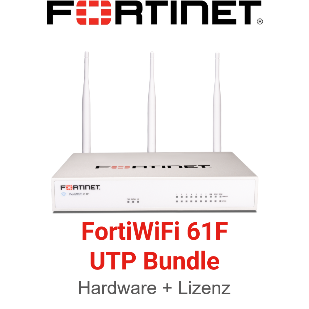 Fortinet FortiWiFi 61F Firewall Hardware + Unified Threat Protection (UTP) Vorderseite