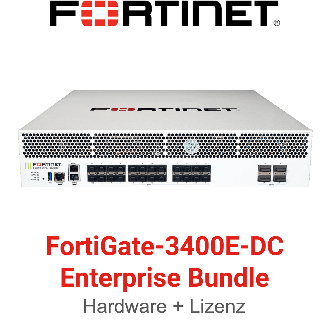 Fortinet FortiGate-3400E-DC - Enterprise Bundle (Hardware + Lizenz) (End of Sale/Life)