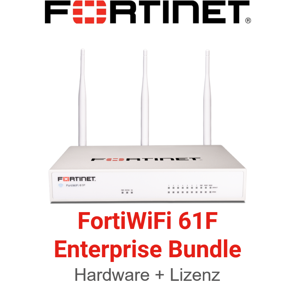Fortinet FortiWiFi 61F Firewall Hardware + Enterprise Protection Lizenz Vorderseite