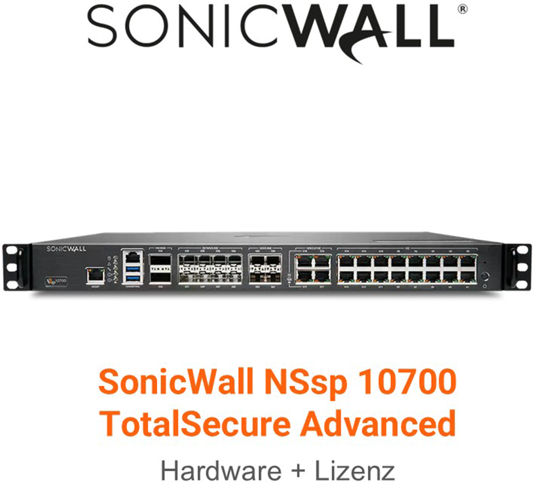 SonicWall NSSP 10700 TotalSecure Advanced Edition inkl. NSA 10700 Appliance