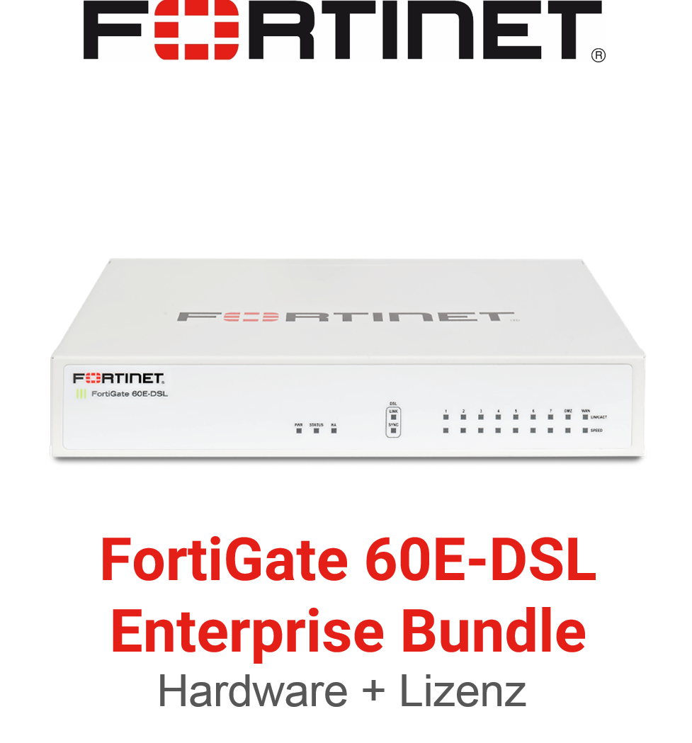 Fortinet FortiGate-60E-DSL - Enterprise Bundle (Hardware + Lizenz) (End of Sale/Life)