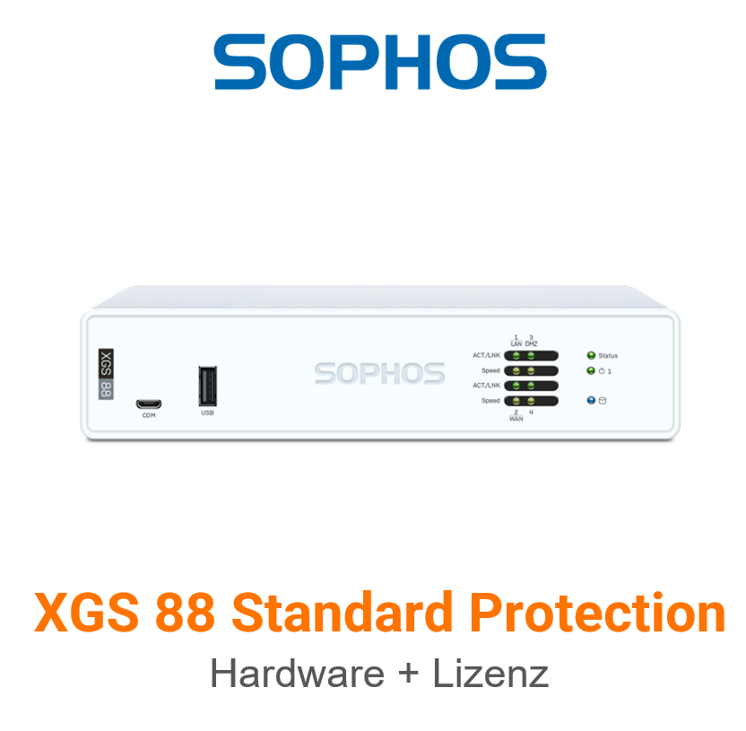 Sophos XGS 88 Firewall Hardware + Standard Protection Lizenz Vorderseite