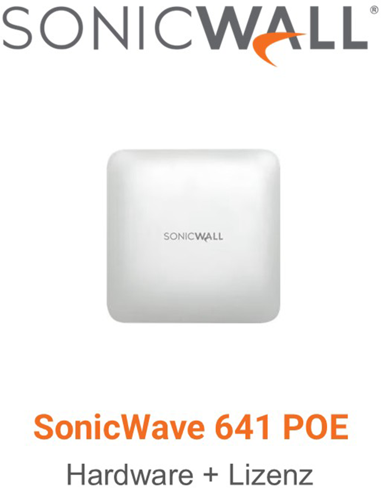 SonicWall SonicWave 641 Wireless Access Point (POE+) + Essential Secure Wireless Network Management and Support